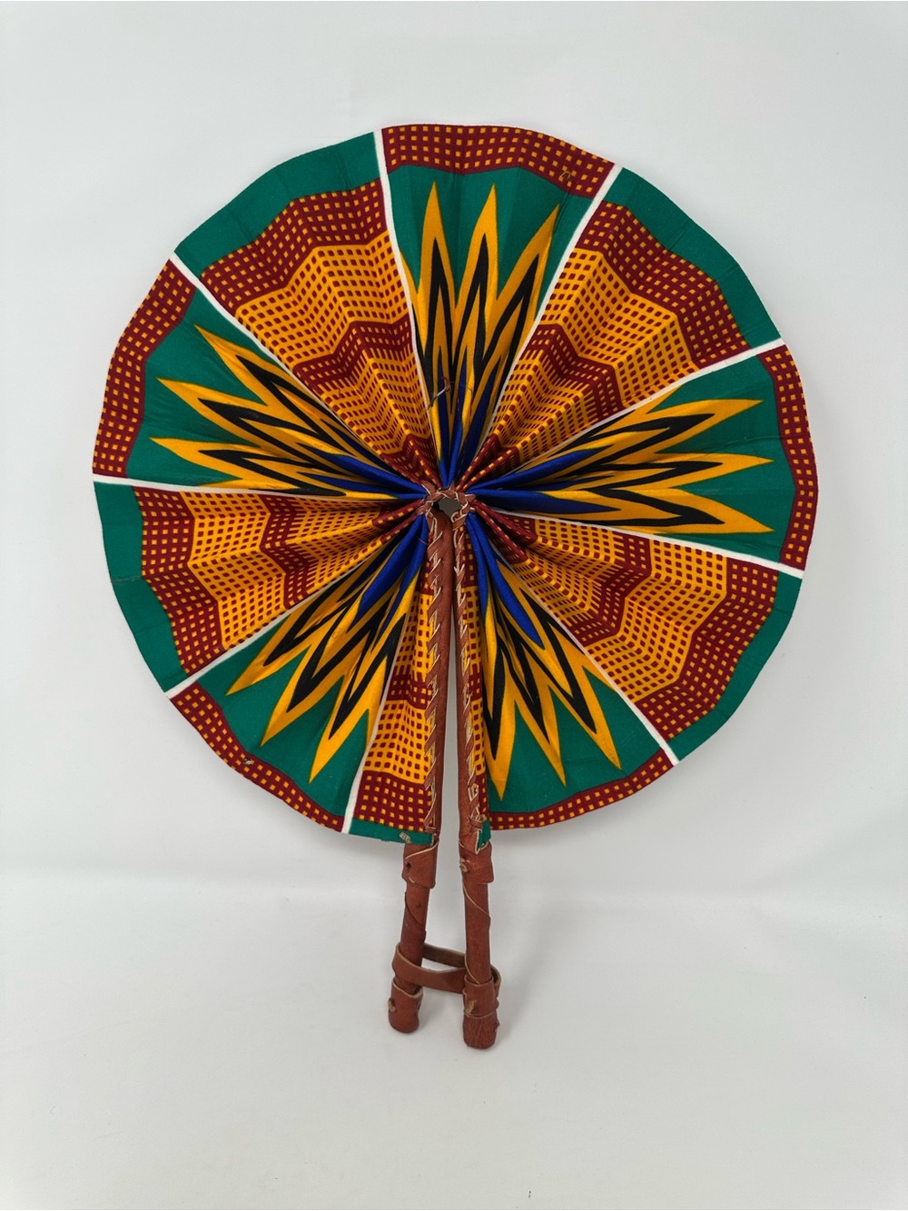 Handmade African Kente Print Folding Hand Fan Portable Summer Cooling Fan